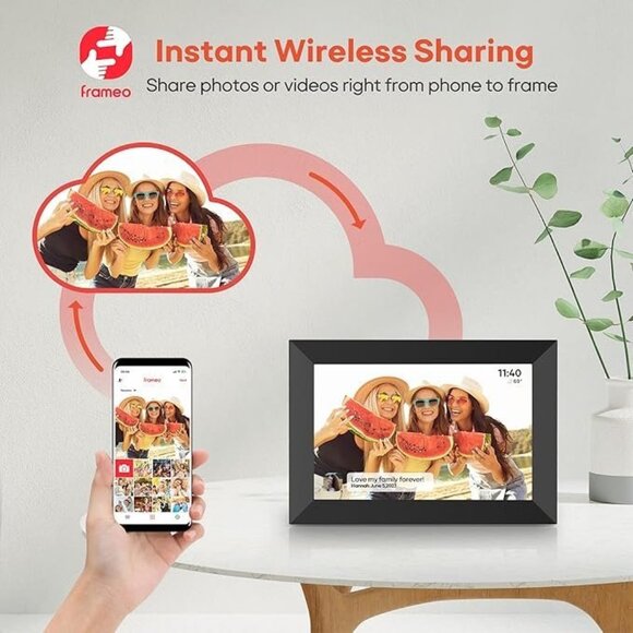 Frameo 10.1" WiFi Digital Picture Frame HD Touch Screen App Sharing Gift home - Picture 8 of 10